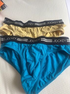 Jockey Men’s Briefs 2-Pack — Turquoise & Pale Yellow